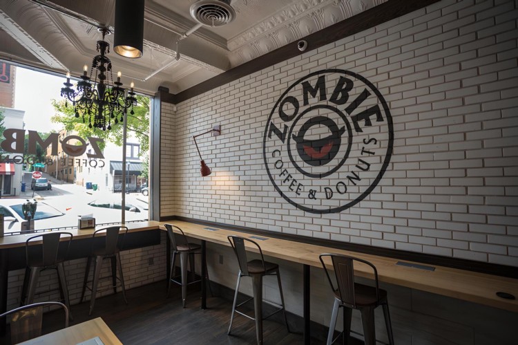 Interior view of Zombie Coffee and Donuts